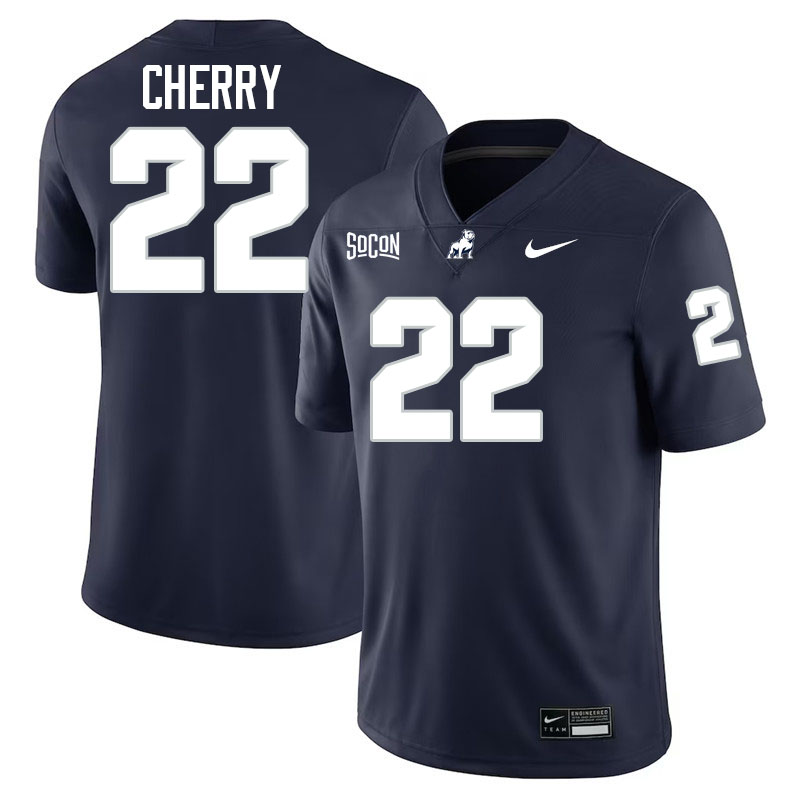 Samford Bulldogs #22 Ken Cherry College Football Jerseys,Uniforms-Navy